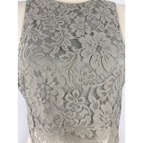 Show Me Your Mumu Taupe Lace Crop Top | Small | Boho Festival Bridal Top - Picture 2 of 5